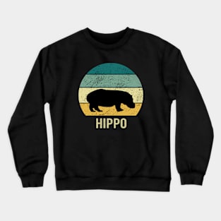 Hippo At Sunset A Gift For Hippo Lovers Crewneck Sweatshirt